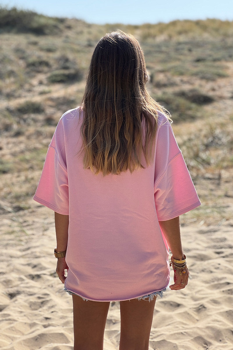 Pink “CIAO” Lightweight Slouchy Dolman Tshirt