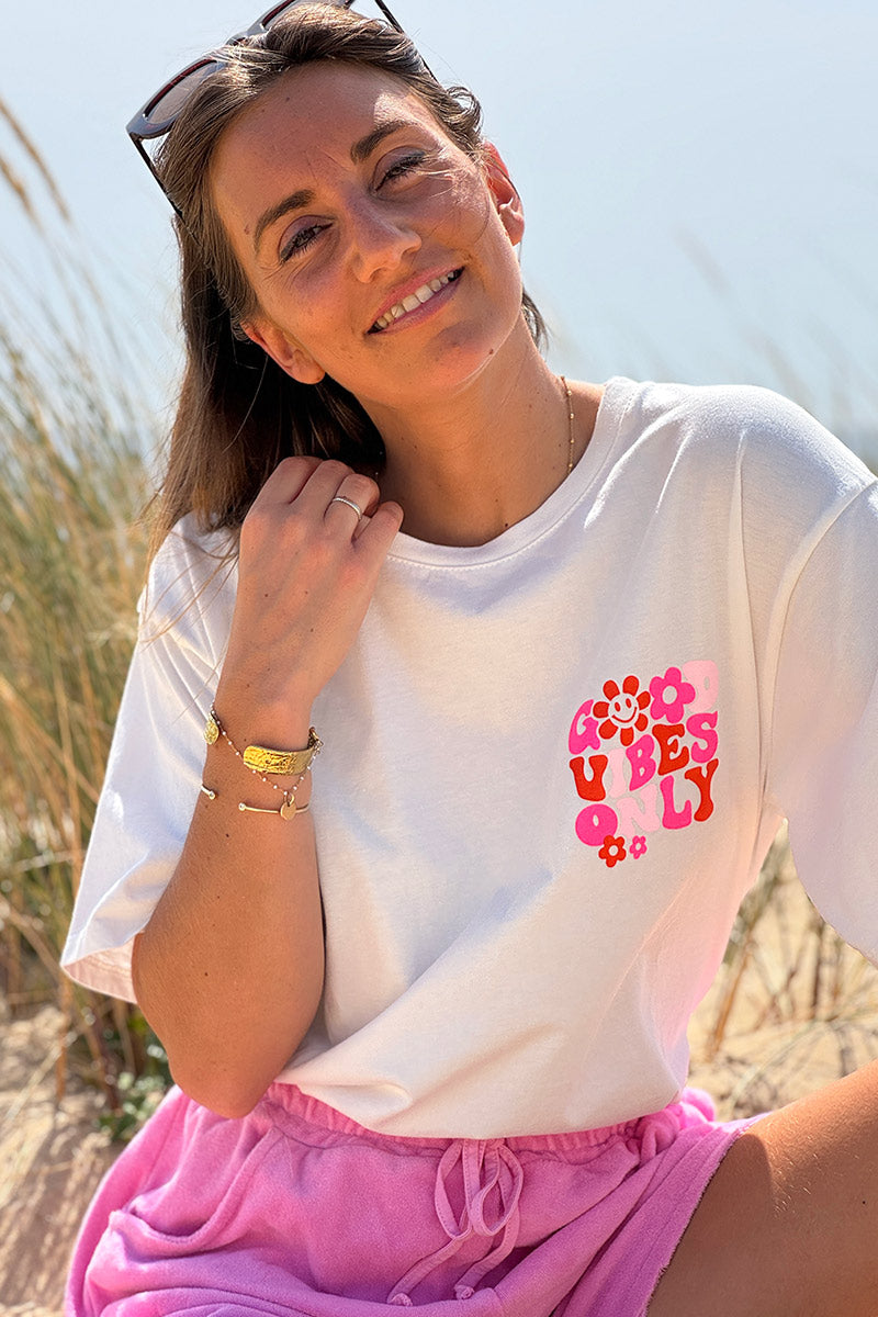 White “Good Vibes Only” Tee