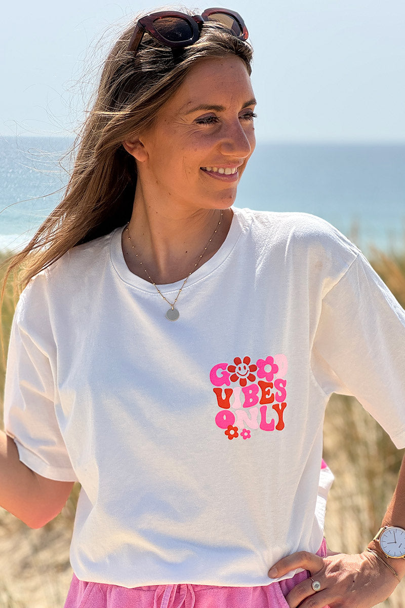 White “Good Vibes Only” Tee