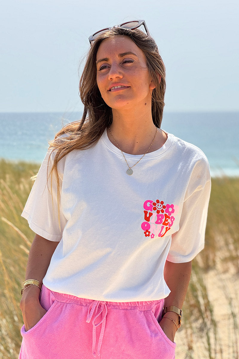 White “Good Vibes Only” Tee