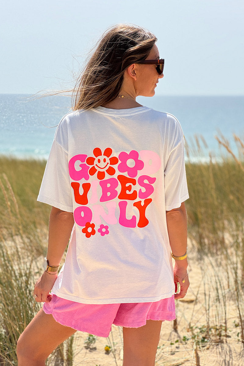 White “Good Vibes Only” Tee