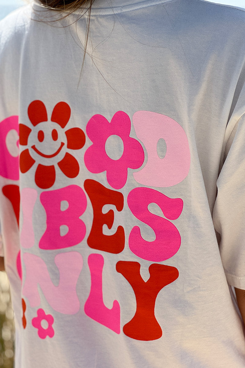 White “Good Vibes Only” Tee