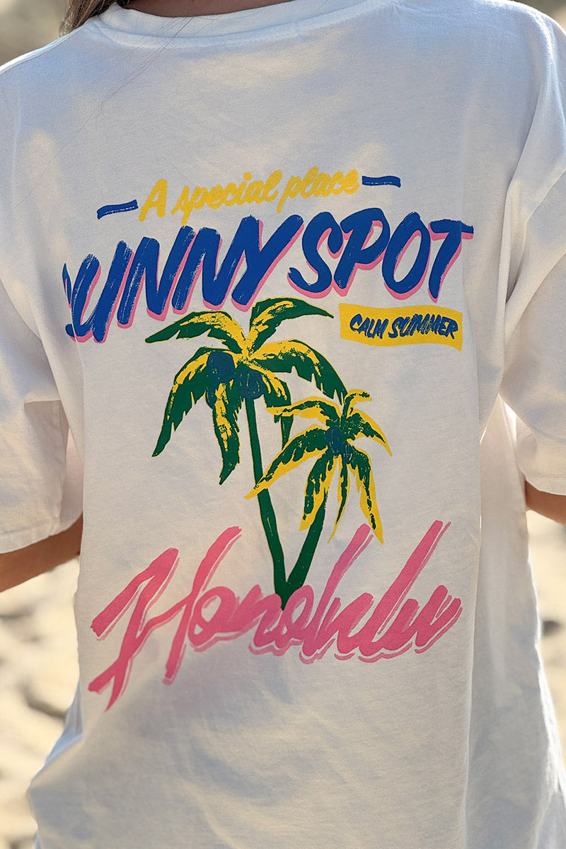White Honolulu Screen Print Tshirt