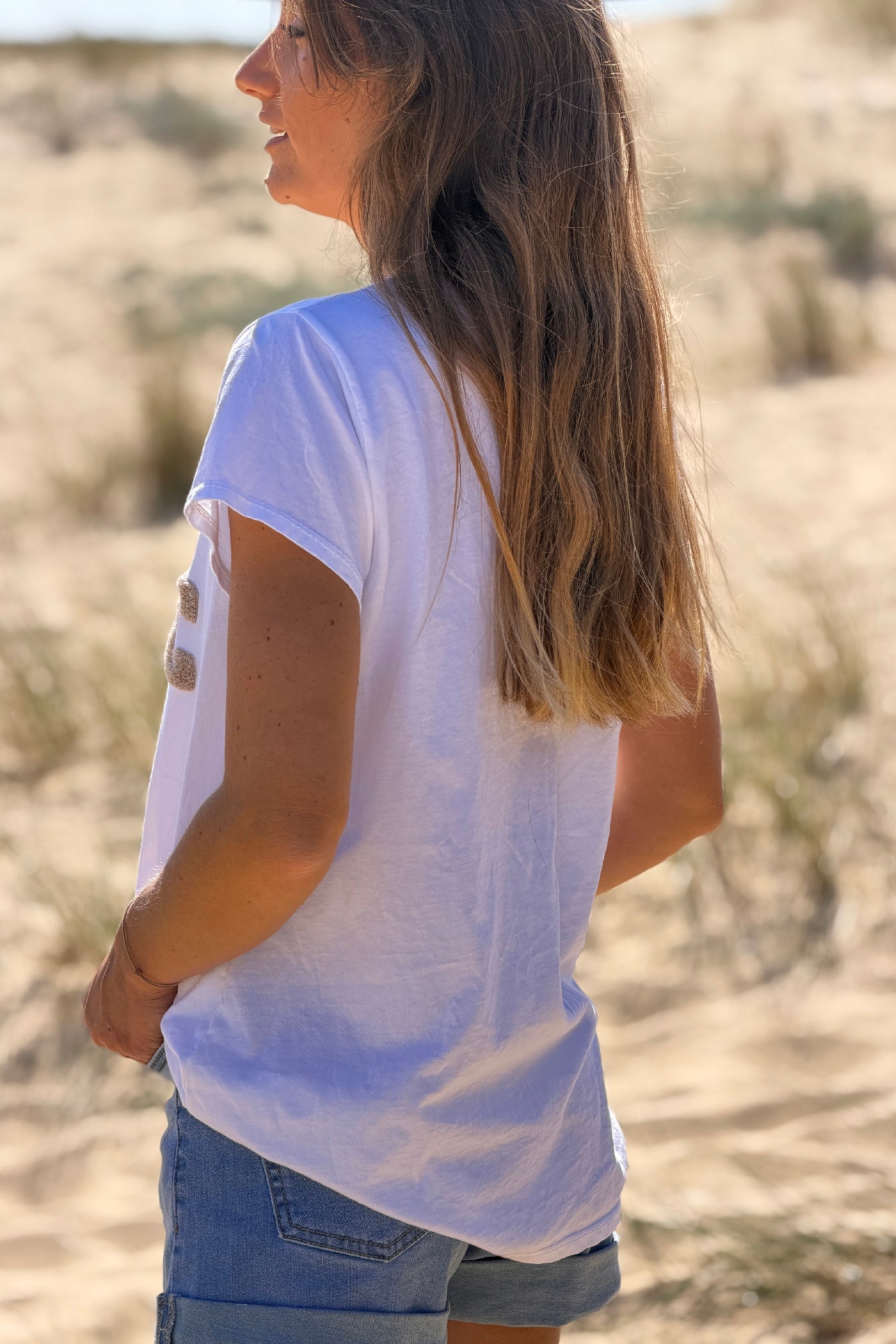 Beige ICONIC Varsity Tee