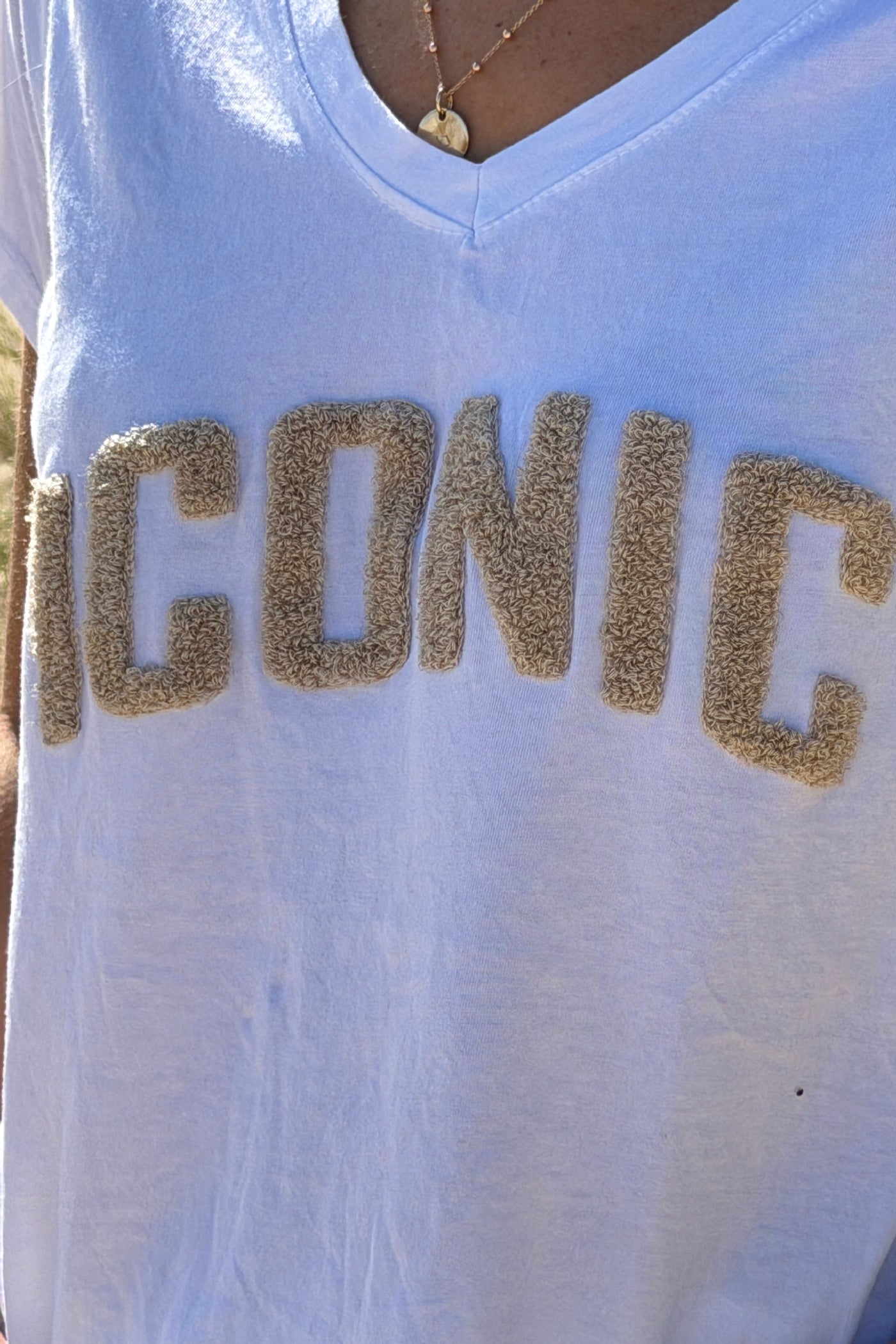Beige ICONIC Varsity Tee