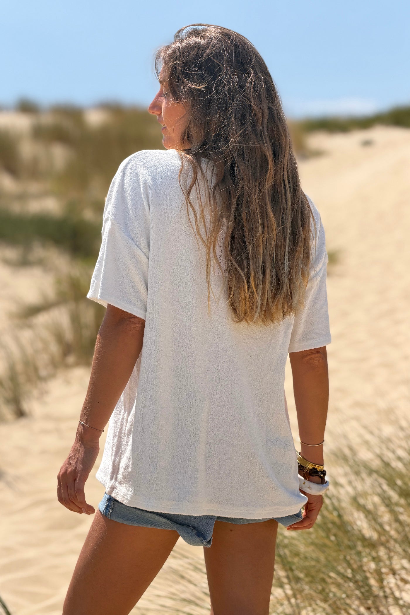 White “Out of Office” Terry Swim Cover