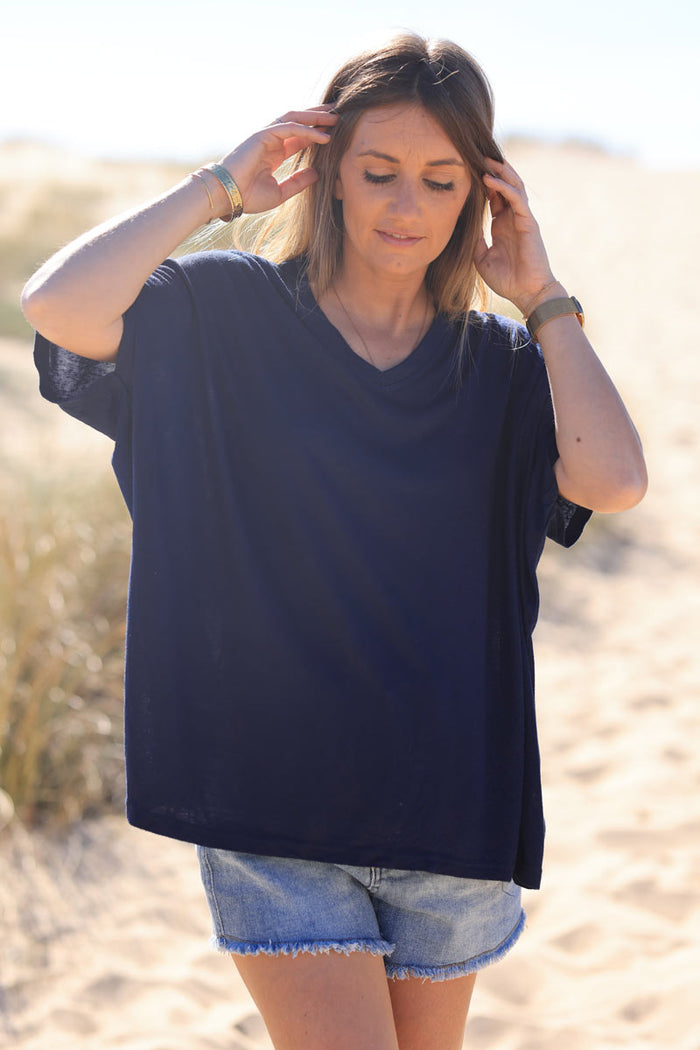 T-shirt manches courtes bleu marine PURE SELECT