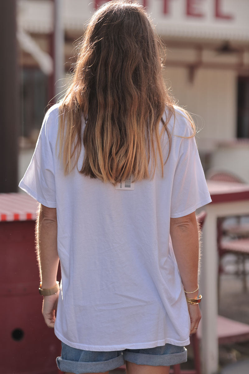 Beige Hydrangea Explosion Slouchy Tee
