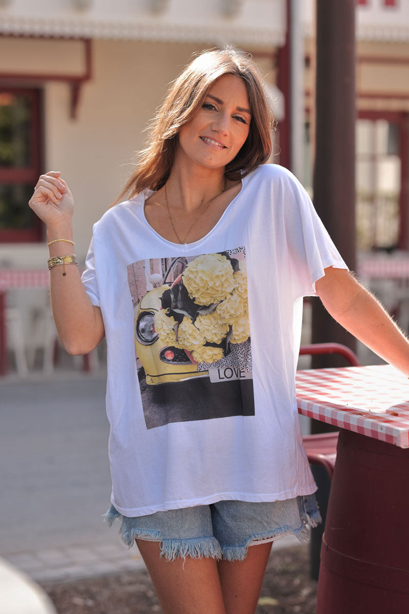 Yellow Hydrangea Explosion Slouchy Tshirt