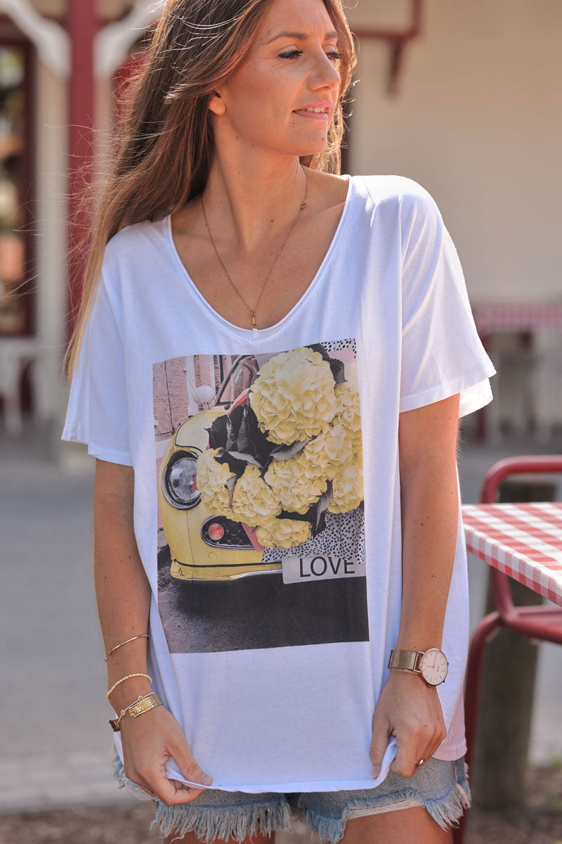 Yellow Hydrangea Explosion Slouchy Tee