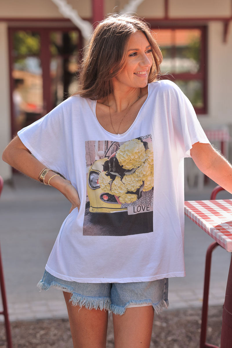Yellow Hydrangea Explosion Slouchy Tee