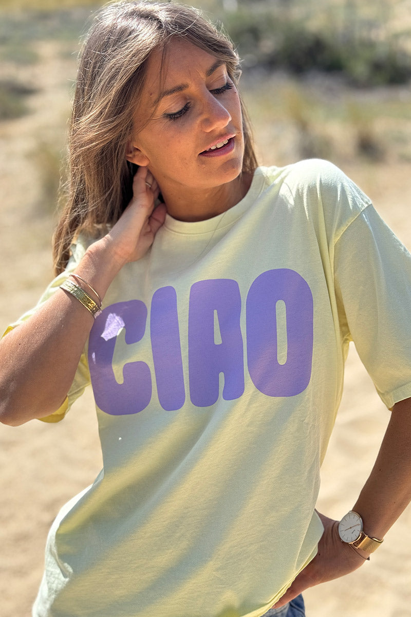 Butter Yellow “CIAO” Italian Tee
