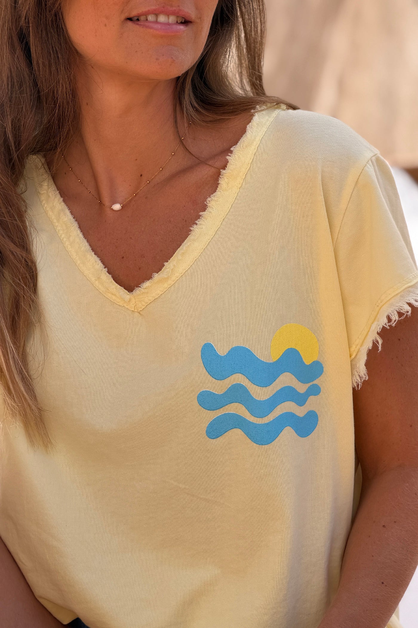 Butter Yellow “Cote d’Azur” Beachy Tee