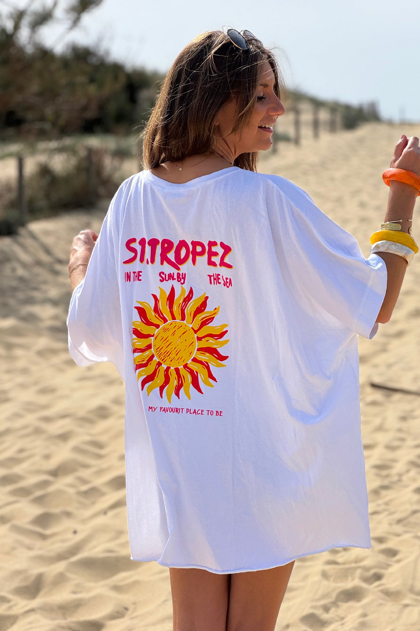 White St. Tropez Sun Vintage T-Shirt
