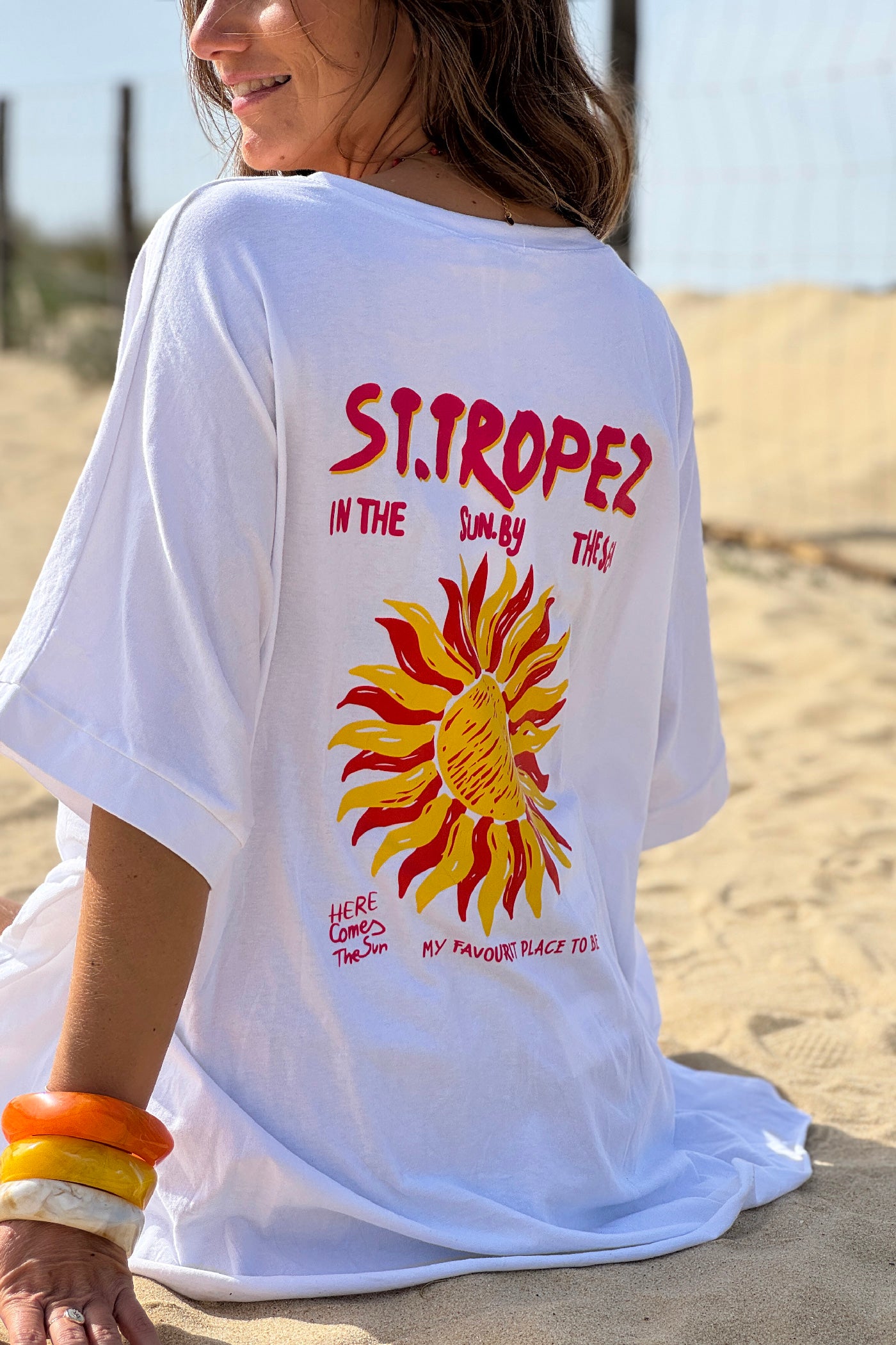 White St. Tropez Sun Vintage T-Shirt
