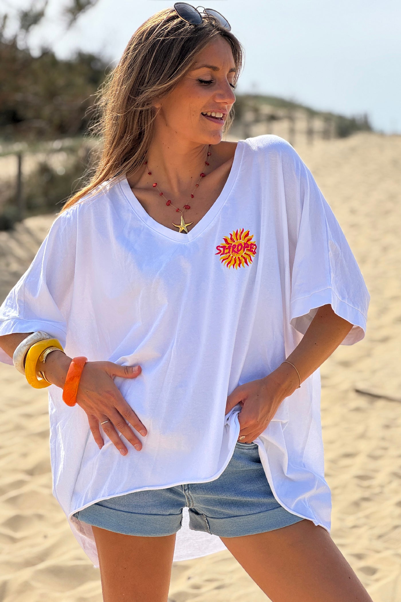 White St. Tropez Sun Vintage T-Shirt
