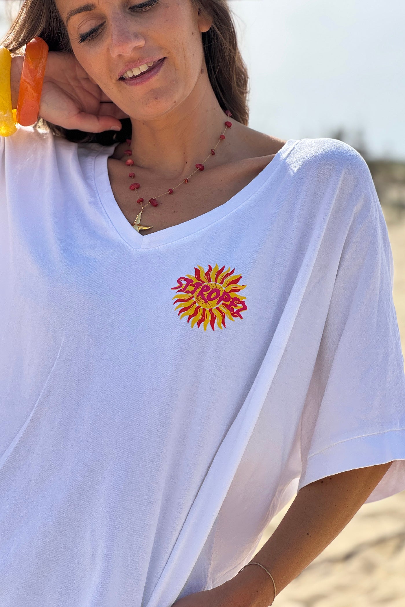 White St. Tropez Sun Vintage T-Shirt
