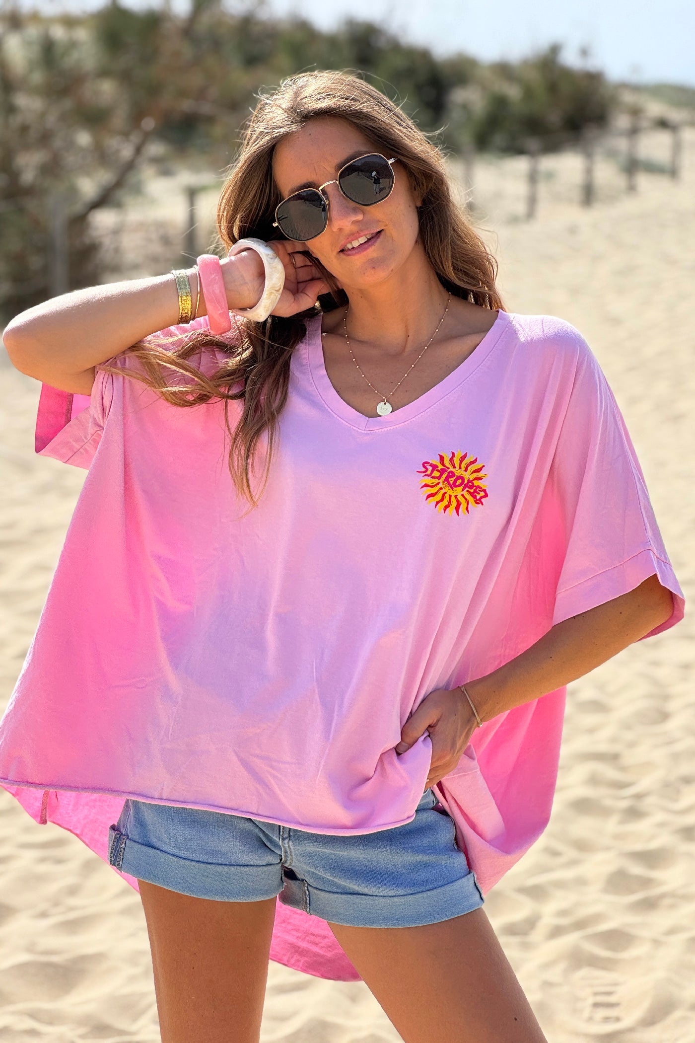 Pink St. Tropez Sun Vintage T-Shirt