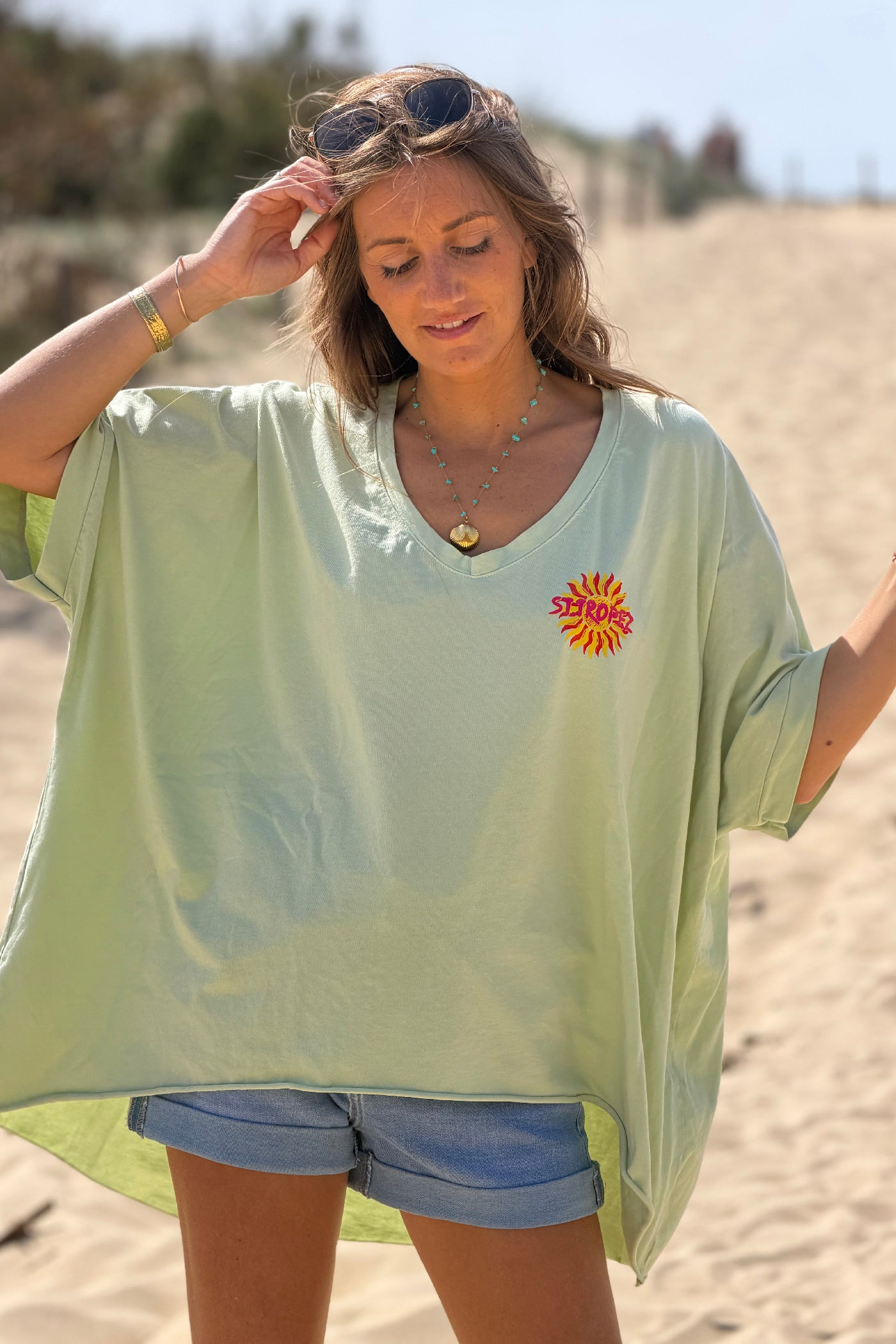 Light green St. Tropez Sun Vintage T-Shirt
