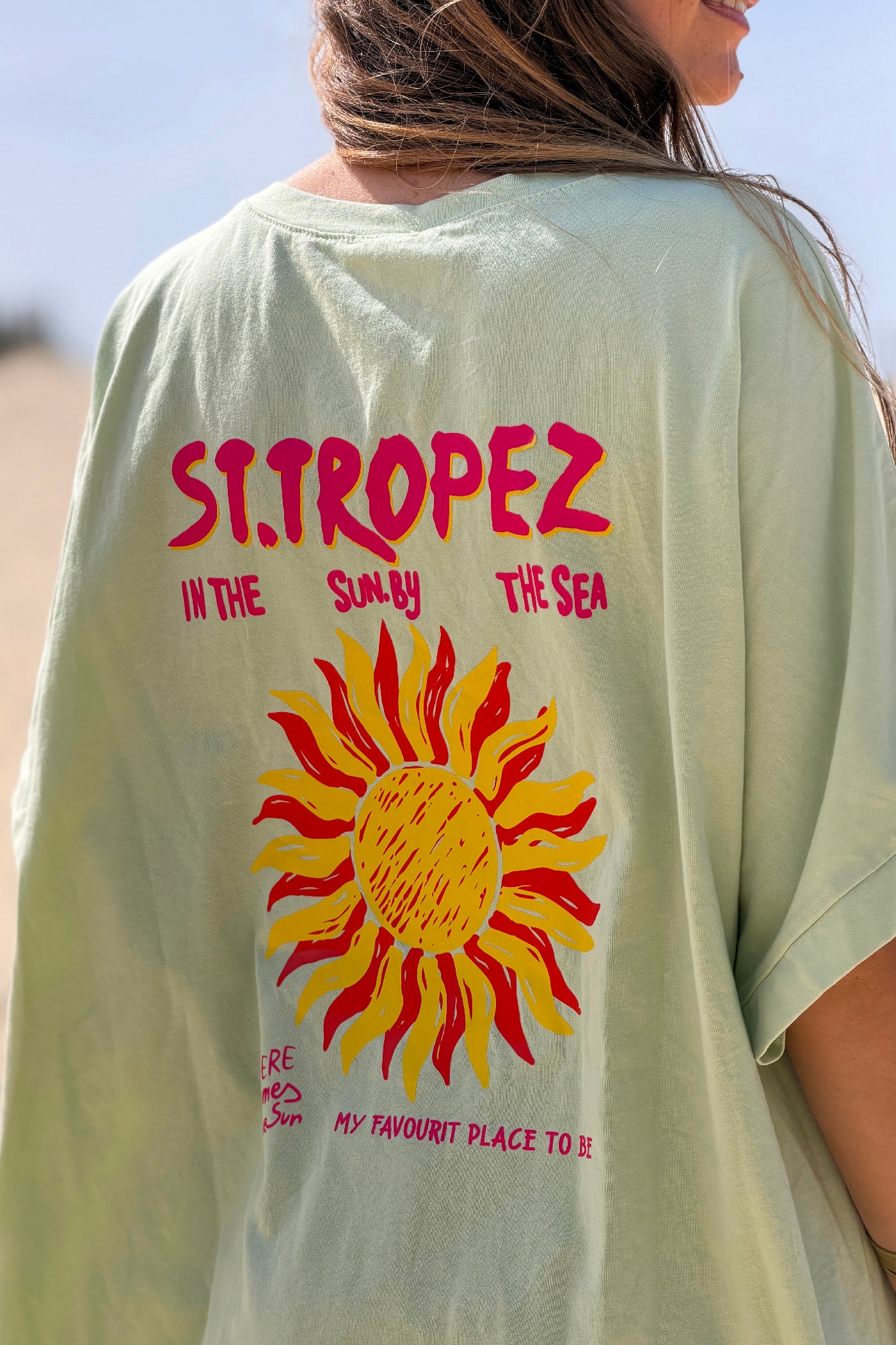 Light green St. Tropez Sun Vintage T-Shirt
