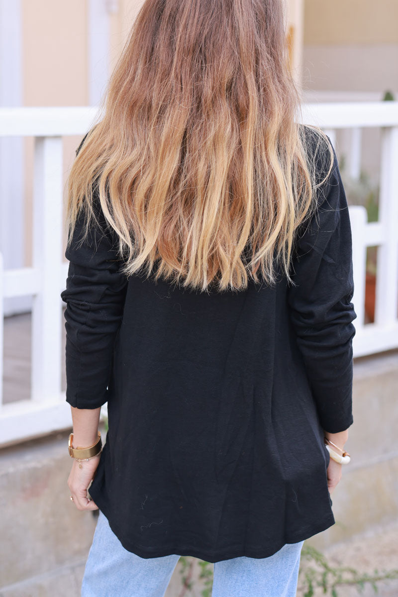 Black Luxe Long-Sleeve Tee