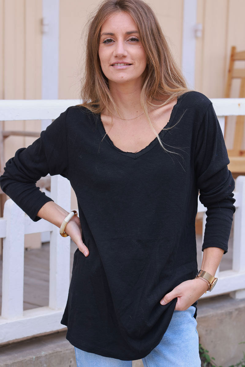 Black Luxe Long-Sleeve Tee