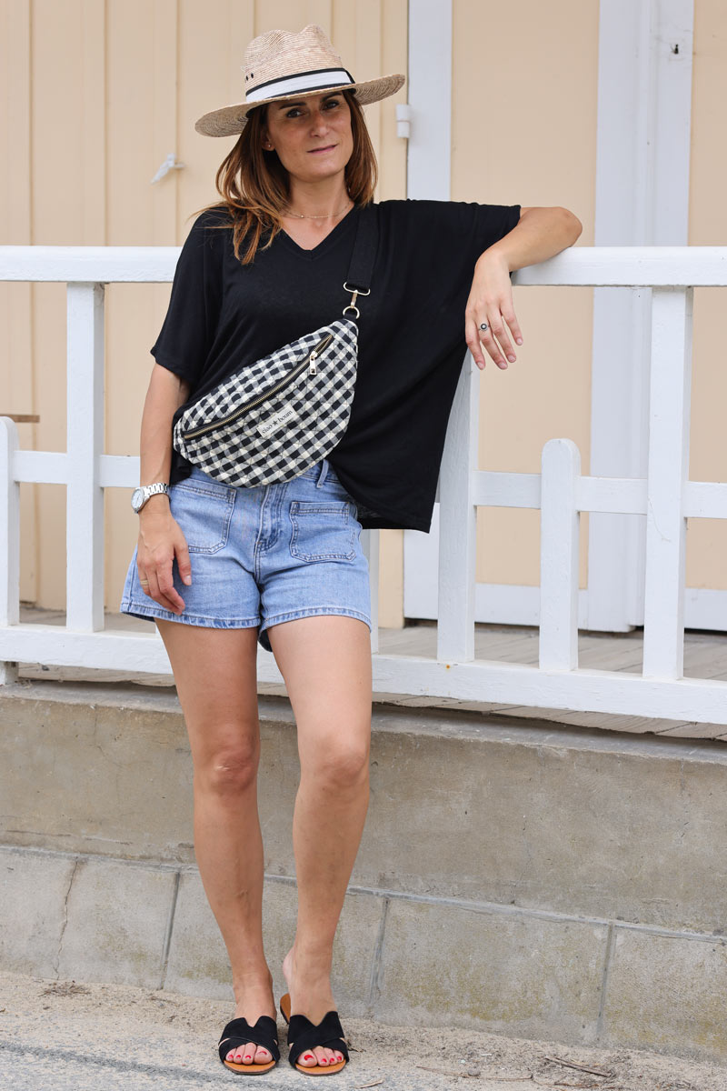 Black relaxed fit batwing super soft t-shirt
