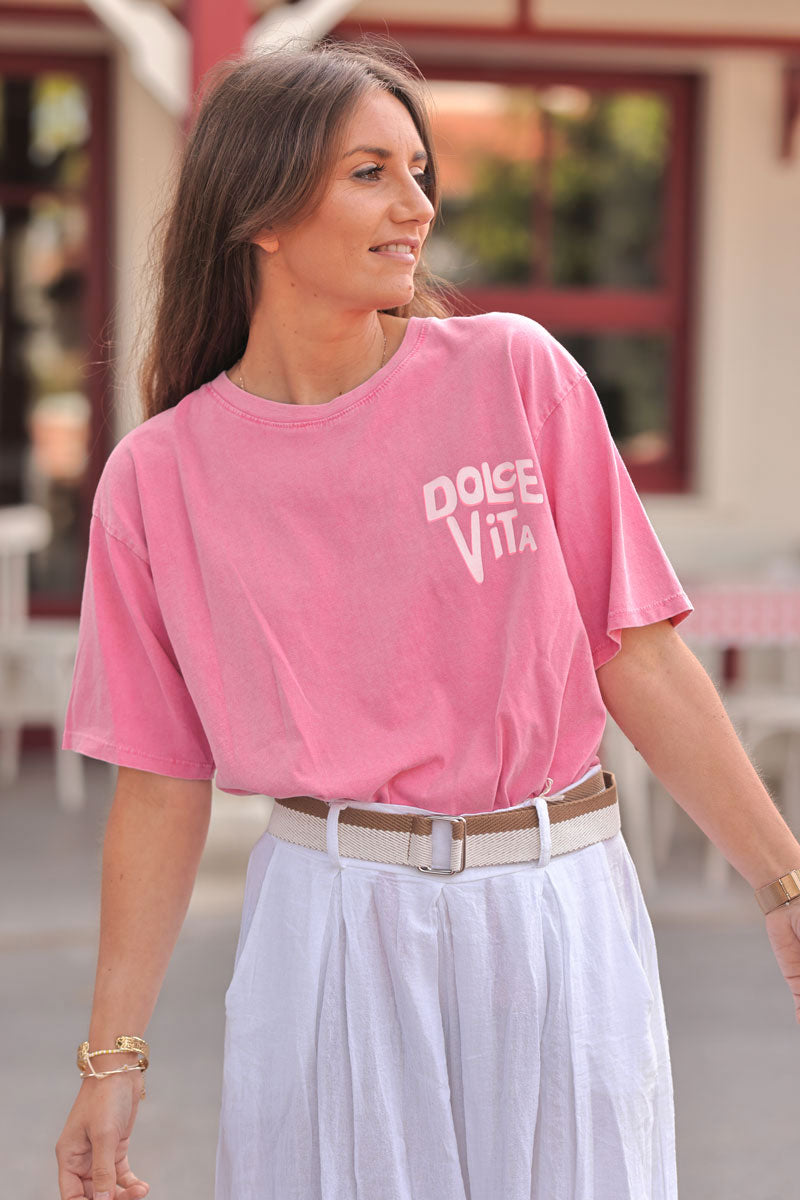 Pink “Dolce Vita” Tee