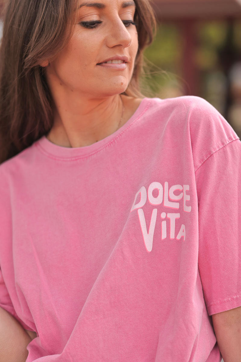 Pink “Dolce Vita” Tee