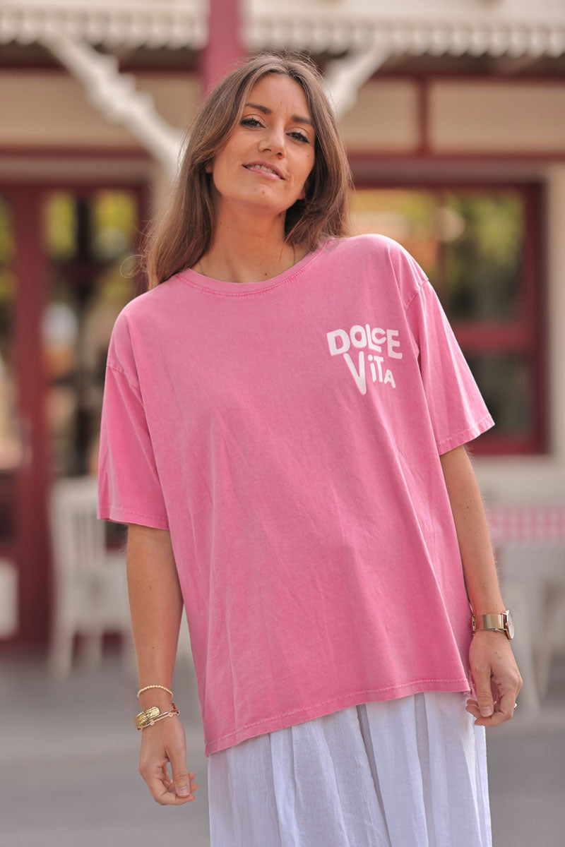 Pink “Dolce Vita” Tee