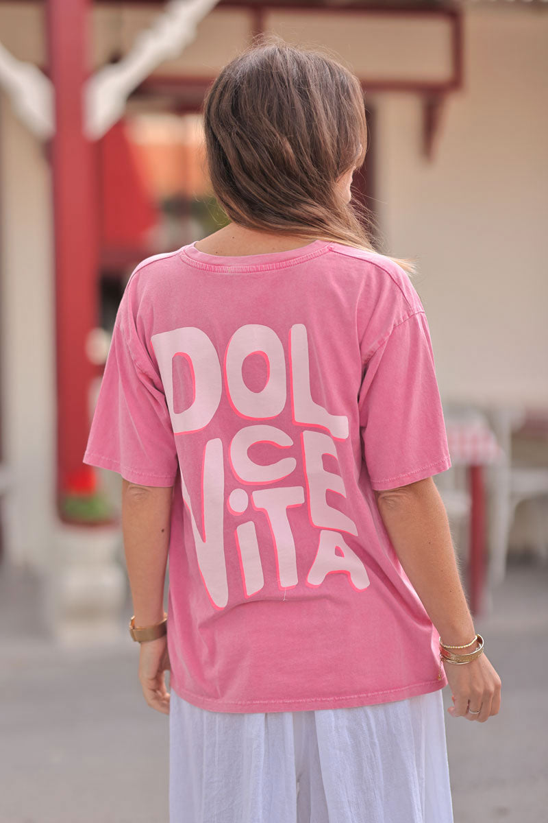 Pink “Dolce Vita” Tee