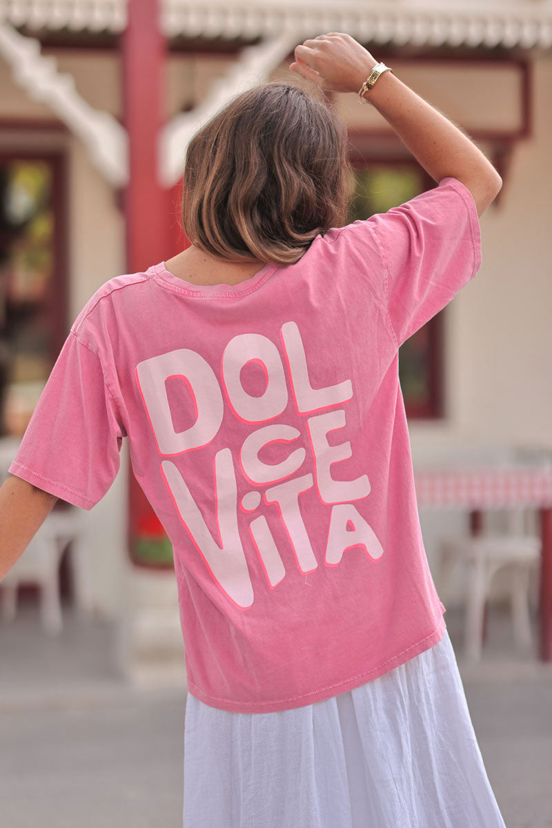 Pink “Dolce Vita” Tee