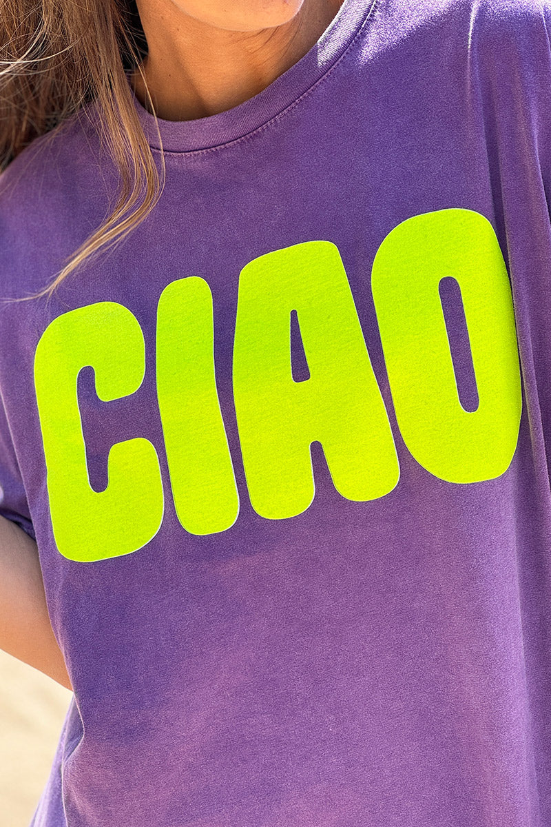 Purple “CIAO” Italian Tee