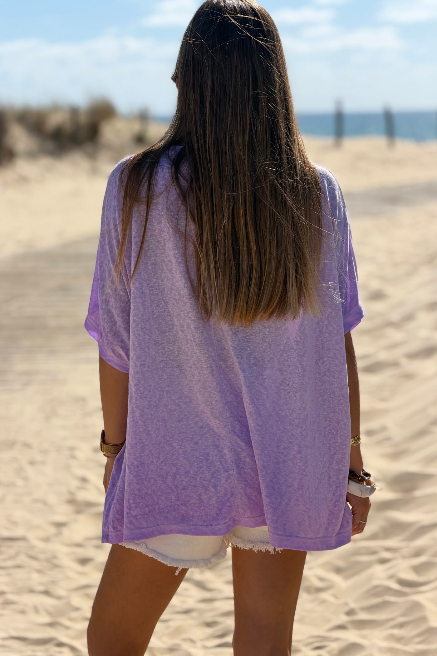 Lilac Relaxed Fit Batwing Super Soft T-Shirt