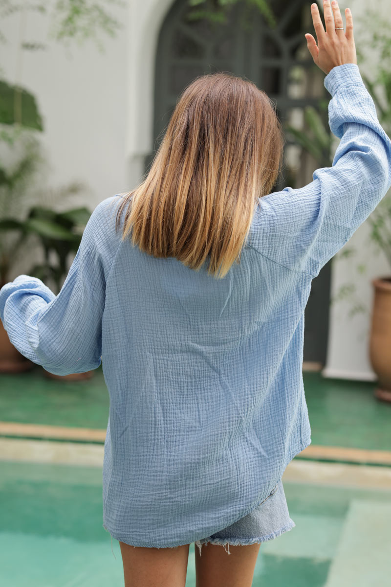 Tunique bleu ciel sale