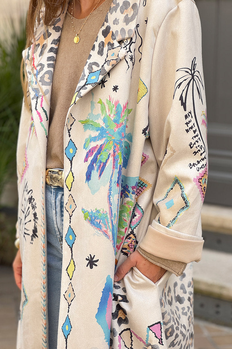 Cream Tropical Dreams Duster Jacket