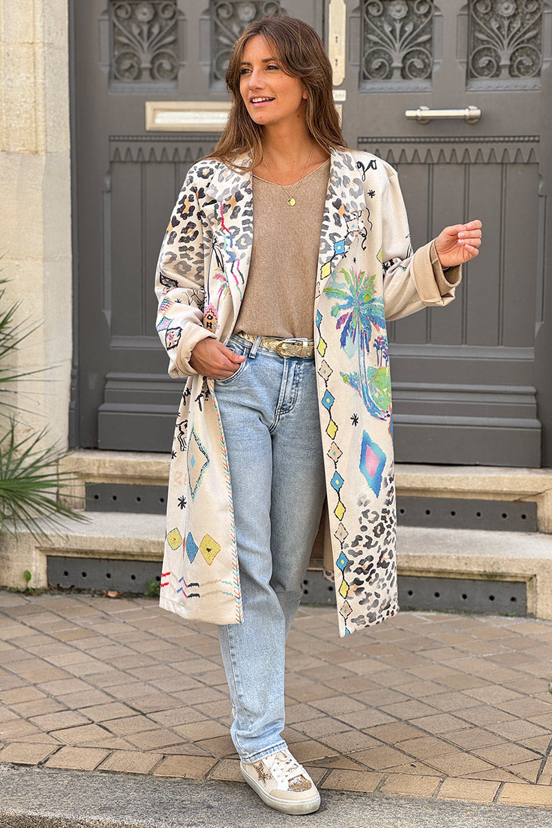 Cream Tropical Dreams Duster Jacket