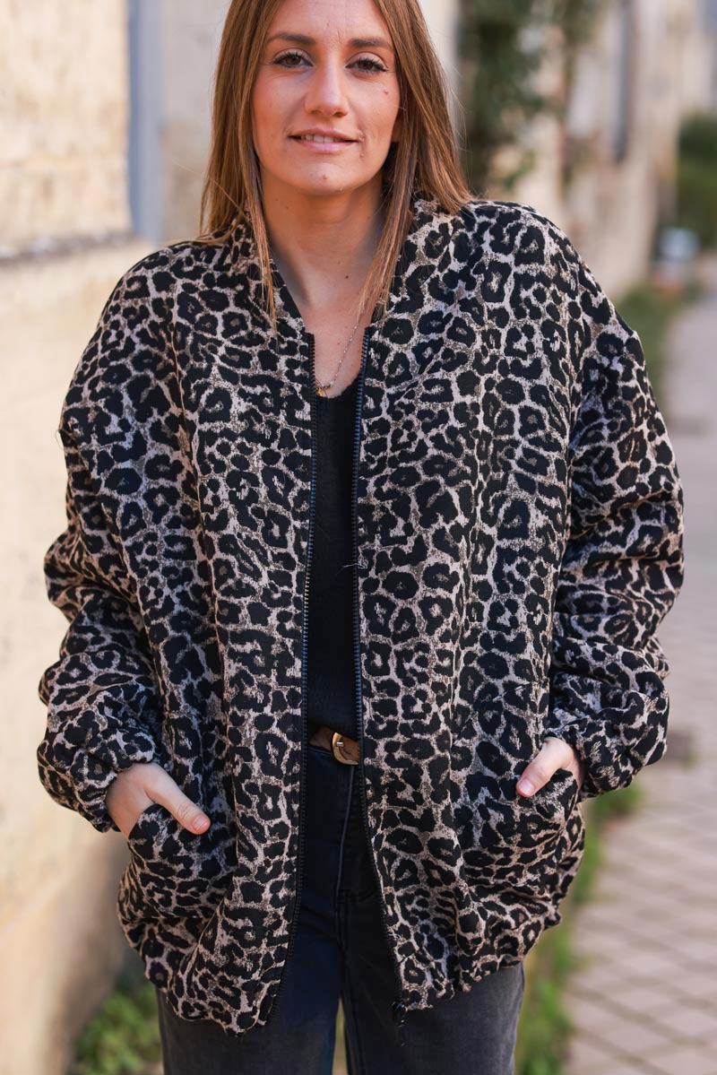 Leopard Print Windbreaker Jacket