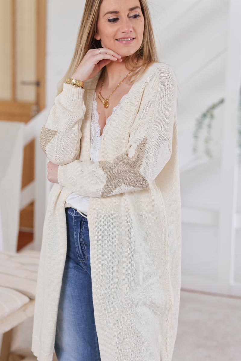 Longline cotton cardigan best sale