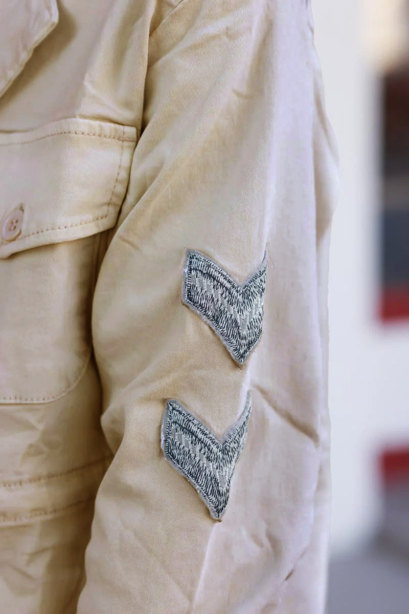 Light Stone Twill Utility Patch Jacket