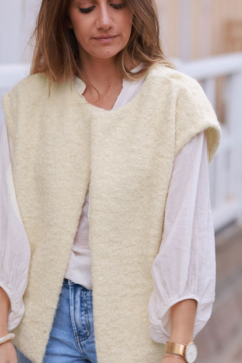 Beige Texture Knit Vest