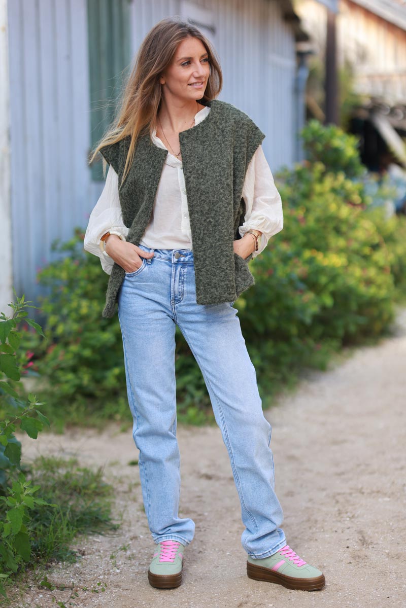 Olive Texture Knit Vest