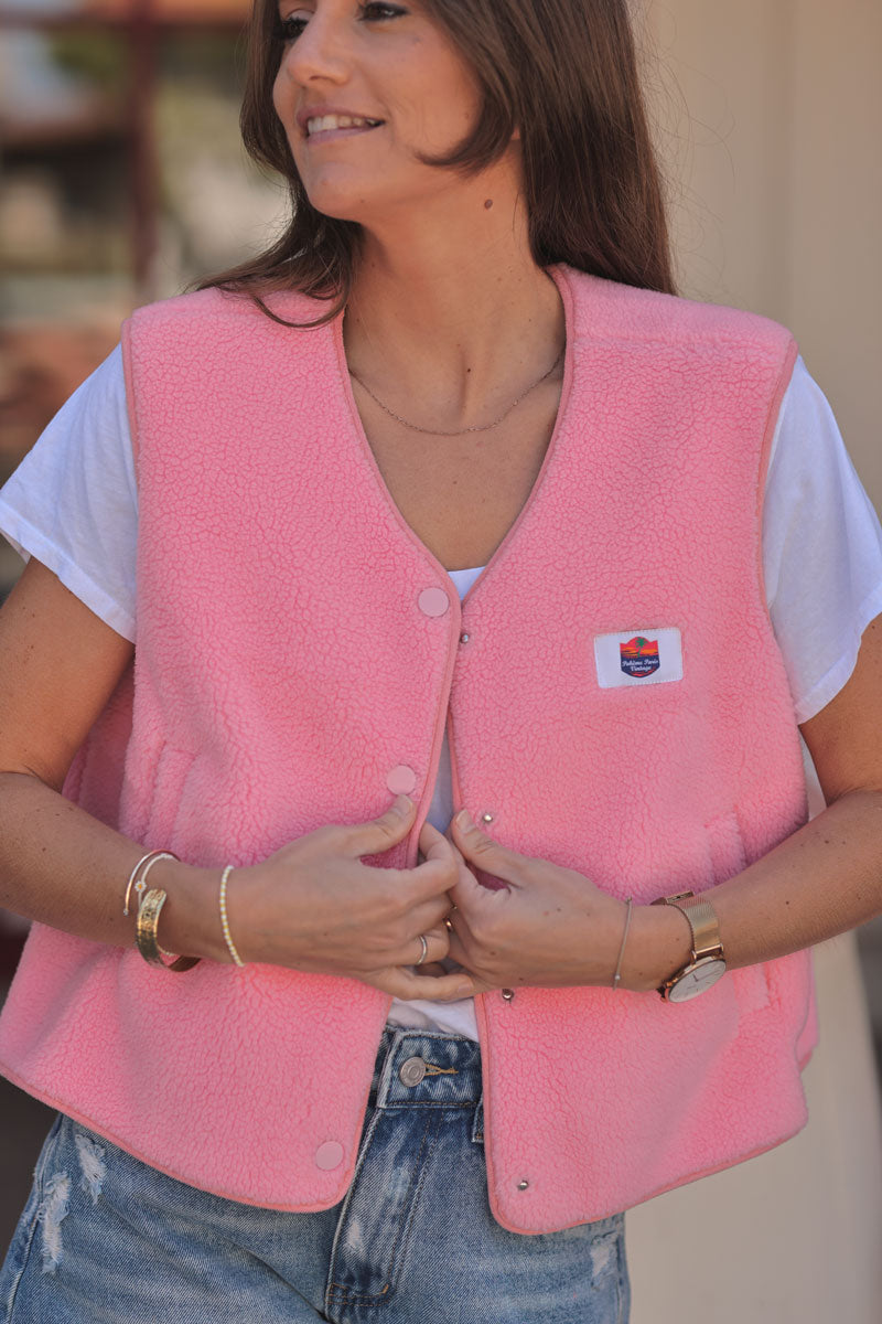 Bubblegum Pink Fleece Vest