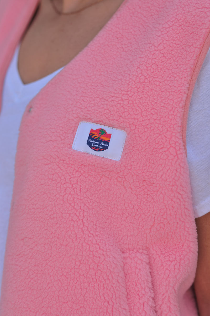 Bubblegum Pink Fleece Vest