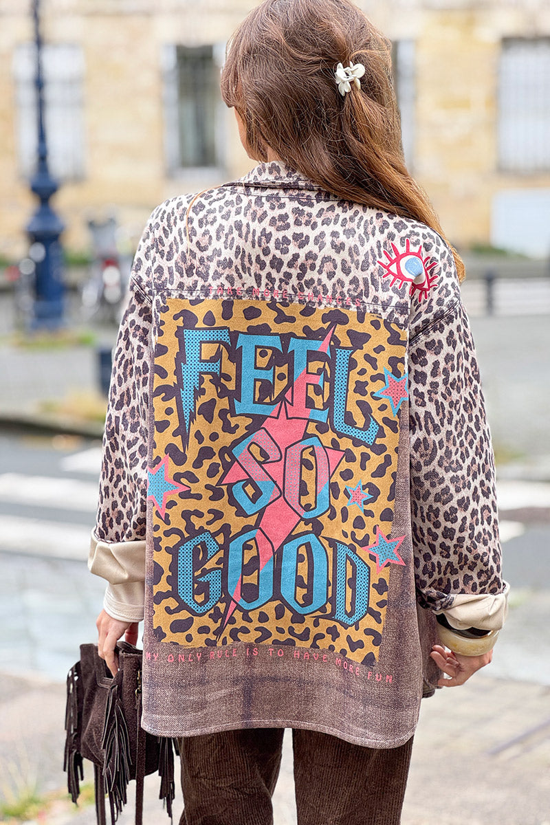 Leopard Print All-Seeing Eye Shirt Jacket