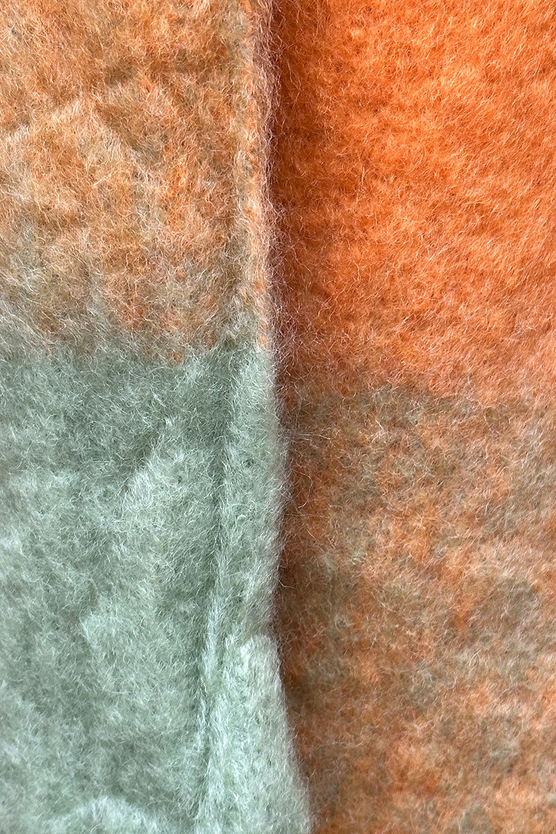 Rust Colorblock Fringe Scarf