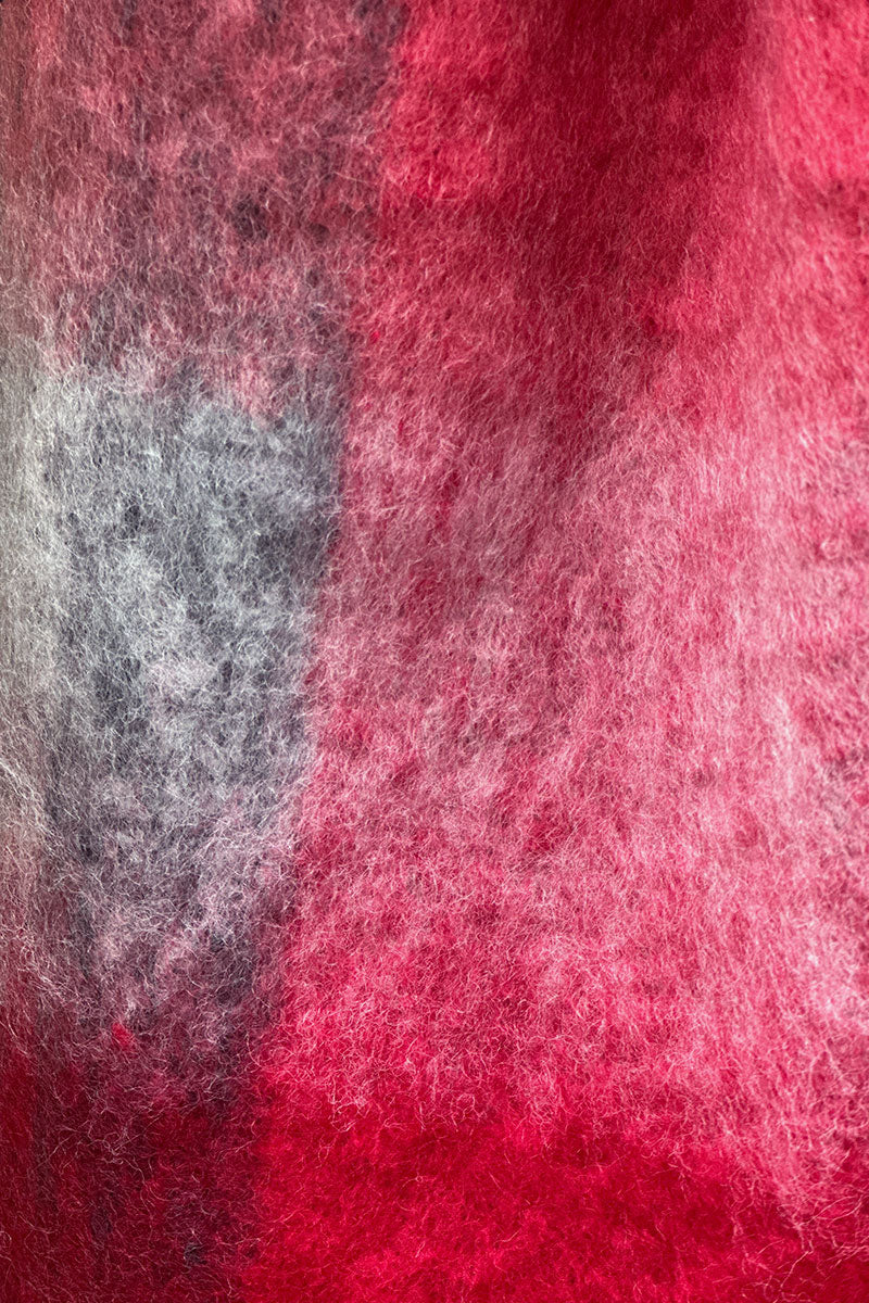 Burgundy Colorblock Fringe Scarf