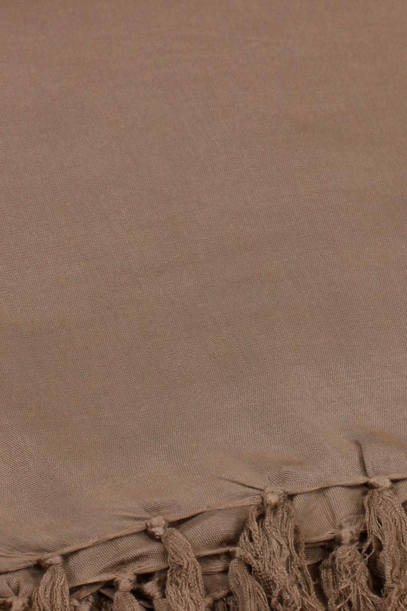 grand paréo marron clair uni serviette plage couleur taupe vacance 017
