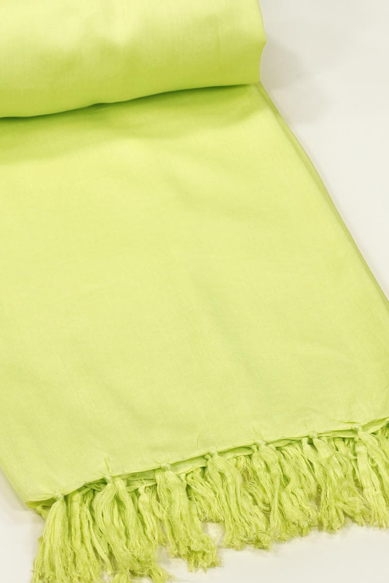 grand paréo plage uni serviette été colorée couleur vert jaune anis 020