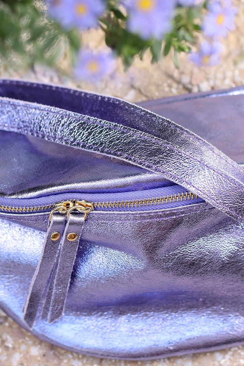 sac banane pailletée couleur violette lilas pochettes tendance pour femme H040